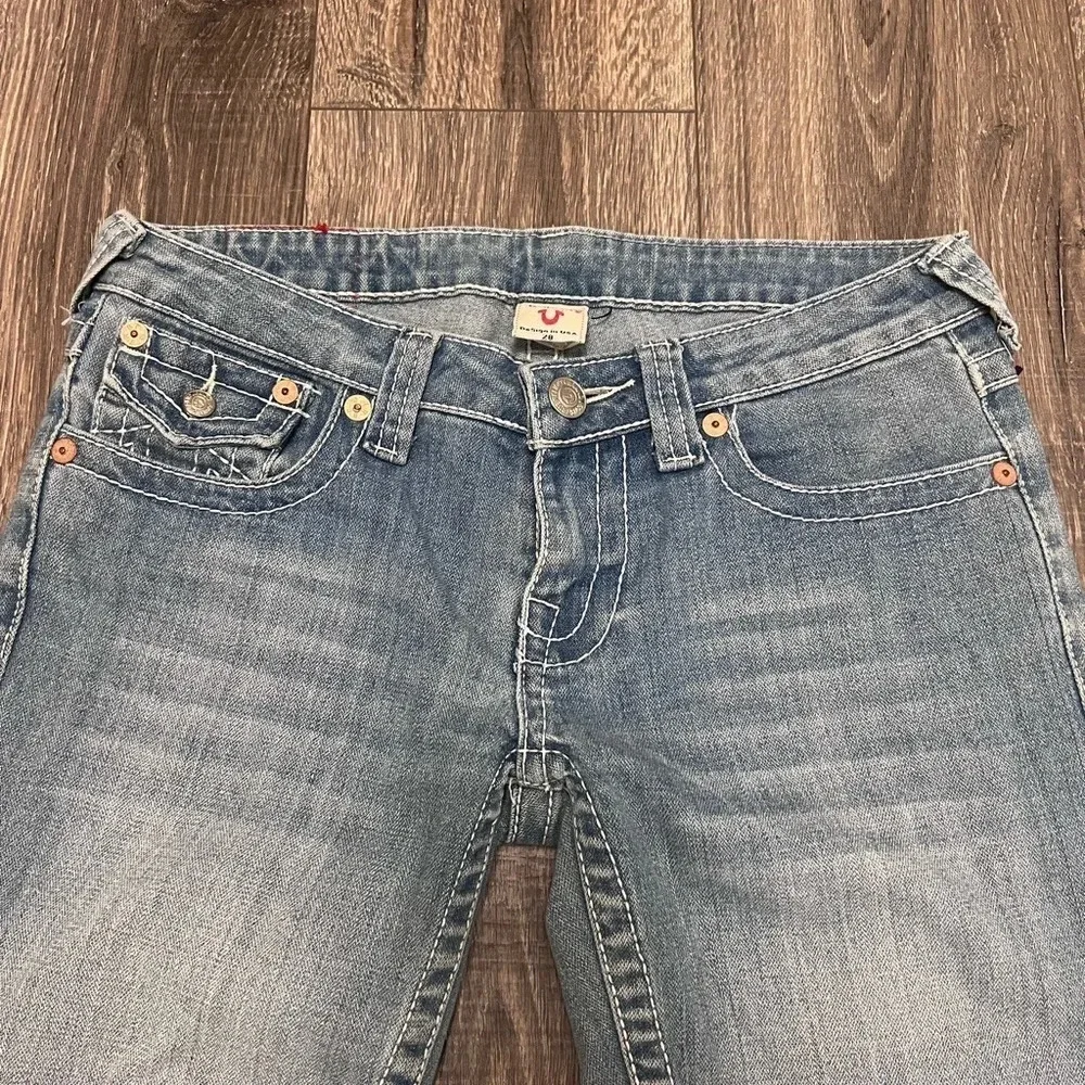 True Religion Shorts Women 28 Blue Denim Julie Bermuda Knee Length USA - Picture 3 of 7